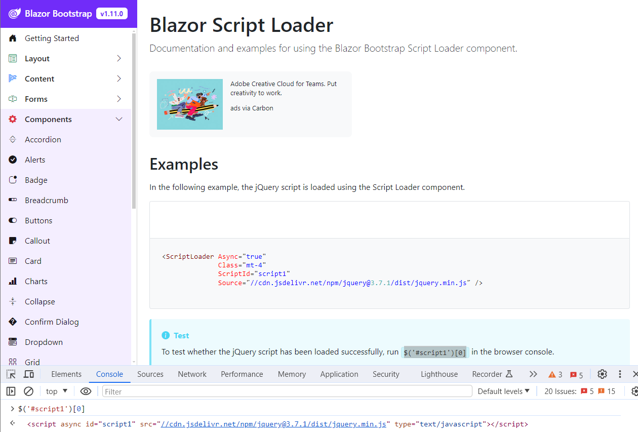 Blazor ScriptLoader Component
