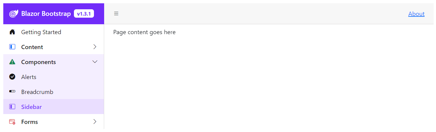 Blazor Sidebar Component
